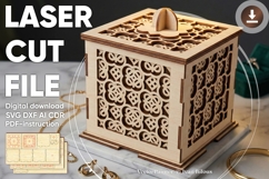 Arabic box SVG laser cut files, Glowforge pattern Product Image 1