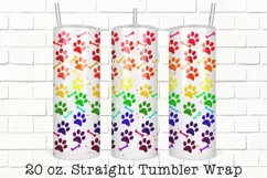 Paw Print Tumbler Wrap, Sublimation, 20 oz Tumbler Wrap PNG Product Image 1