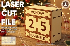 Perpetual calendar laser cut file, Glowforge pattern Product Image 1