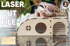 Pet house - laser cut files, house for small pets Product Image 1