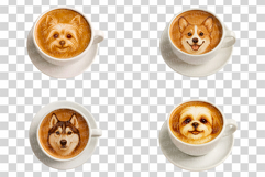 Puppy Face Latte Art Photo | cute dog latte art coffee foam Product Image 2