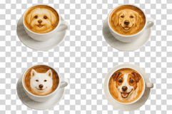 Puppy Face Latte Art Photo | cute dog latte art coffee foam Product Image 4