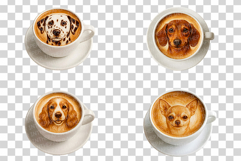 Puppy Face Latte Art Photo | cute dog latte art coffee foam Product Image 6
