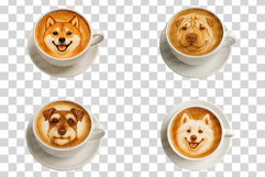 Puppy Face Latte Art Photo | cute dog latte art coffee foam Product Image 8
