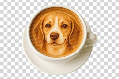 Puppy Face Latte Art Photo | cute dog latte art coffee foam Product Image 9