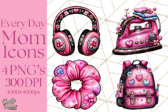 Everyday Mom Icons Clipart, Mom Life Doodle Graphics Product Image 1