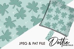 Magical Green Clovers Repeat Tiled Seamless Pattern jpg pat Product Image 2