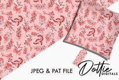 Pink Botanical Leaves Repeat Seamless Pattern - Digital Pape Product Image 2