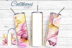 Pink Alcohol Ink Sublimation Tumbler Design - Add Name Text Product Image 1