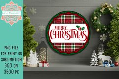 Glitter Plaid Merry Christmas Round Design for Sublimation &amp; Print