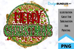 Merry Christmas - Christmas Sublimation PNG - Leopard Product Image 1