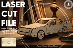 Car - laser cut file 3d puzzle, Glowforge pattern Product Image 1