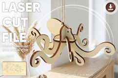 Octopus Poulpe Hanging toy - laser cut file Product Image 1