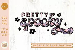 Pretty spooky retro Halloween floral PNG for sublimation Product Image 1