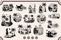 Beach SVG Bundle - Tropical Summer Clipart, PNG, DXF Product Image 1