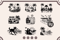 Beach SVG Bundle - Tropical Summer Clipart, PNG, DXF Product Image 2