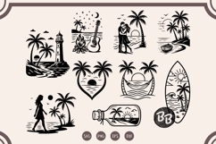 Beach SVG Bundle - Tropical Summer Clipart, PNG, DXF Product Image 3