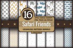 Cute Safari Animals Seamless Pattern Bundle for Nursery Product Image 2