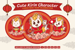 10 Cute Kirin Lunar New Year SVG &amp; Clipart Set Product Image 1
