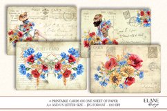 Vintage Meadow Flowers Printable Circles, Journal Ephemera Product Image 1