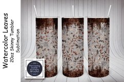 Watercolor Leaves 20oz Skinny Tumble Sublimation Product Image 1