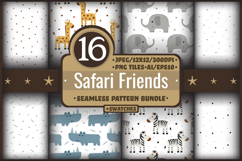 Cute Safari Animals Seamless Pattern Bundle for Nursery Product Image 1