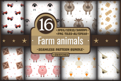 Cute Farm Animals Seamless Pattern Bundle for Nursery Product Image 1