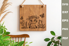 Baby Cow Design, Cutting board SVG, Laser cut SVG Product Image 3