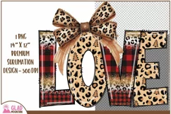 Christmas Love png, Christmas Leopard print love letters png Product Image 2