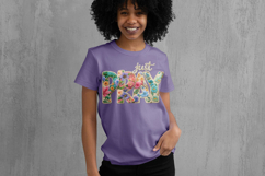 Just Pray Faux Yarn Crochet Png, Floral Christian Faux Knit Product Image 4