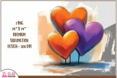 Watercolor Valentine Hearts, Valentine's Day hearts png Product Image 2