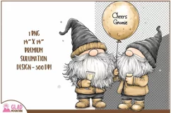 Cheers Gnomie, Happy New Year Gnome sublimation png Product Image 2