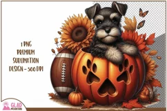Autumn Sunflower pumpkin Schnauzer png, Sunflower Schnauzer Product Image 1