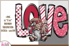 Love Valentine gnome sublimation png, gnome LOVE png Product Image 1