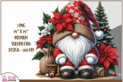 Santa Gnome png, Christmas Santa Gnome sublimation png Product Image 1