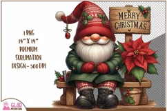 Merry Christmas Gnome png, Christmas Gnome clipart Product Image 1