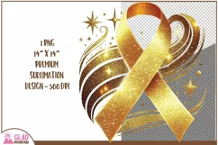 Childhood Cancer Awareness Ribbon, Gold Ribbon Cancer png Product Image 2