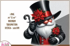 Top hat Christmas Gnome png, Christmas Santa gnome png Product Image 1