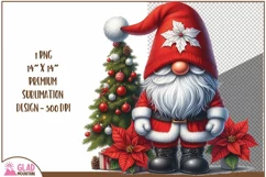 Santa Gnome png, Christmas Santa Gnome sublimation png Product Image 1