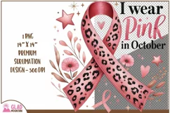 I wear Pink in October png, Boho Breast Cancer Awareness png Product Image 2