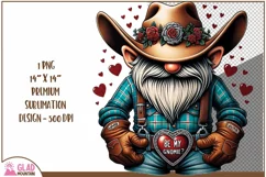 Be My Gnomie png, Western Valentine Gnome sublimation design Product Image 1