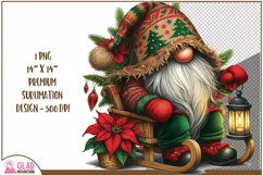 Christmas Gnome png, Holiday Christmas gnome sublimation png Product Image 1