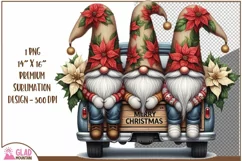 Merry Christmas Gnomes vintage pickup truck, Christmas Gnome Product Image 1