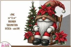 Santa Gnome png, Christmas Santa Gnome sublimation png Product Image 1