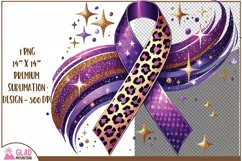 Epilepsy Awareness Ribbon png, Pancreatic Cancer Glitter png Product Image 2
