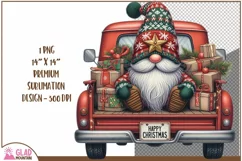 Happy Christmas Gnome truck, Christmas Gnome vintage truck Product Image 1