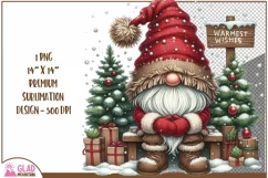Christmas Gnome png, Warmest Wishes Christmas Gnome png Product Image 1
