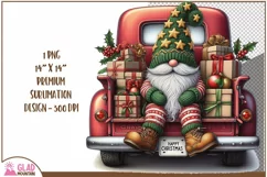 Happy Christmas Gnome truck, Christmas Gnome vintage truck Product Image 1