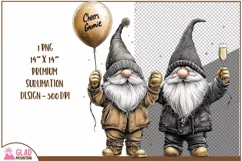 Cheers Gnomie, Happy New Year Gnome sublimation png Product Image 2