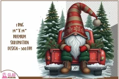 Christmas Gnome vintage truck, Christmas Gnome pickup truck Product Image 1